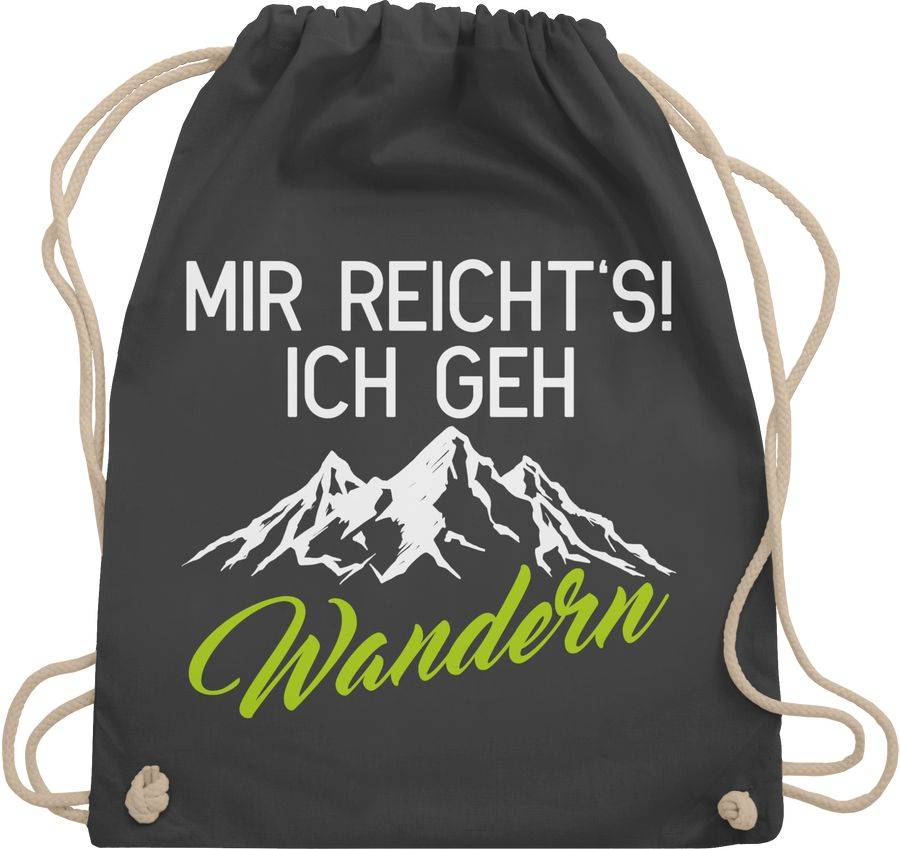 Shirtracer Mir reichts ich geh wandern weiß/grün: T-Shirt Rucksack Shirtracer