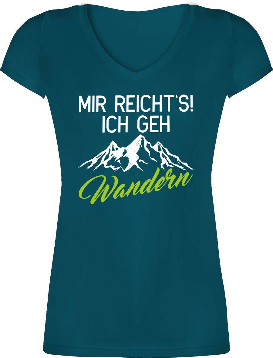 Shirtracer Mir reichts ich geh wandern weiß/grün: T-Shirt Rucksack Shirtracer