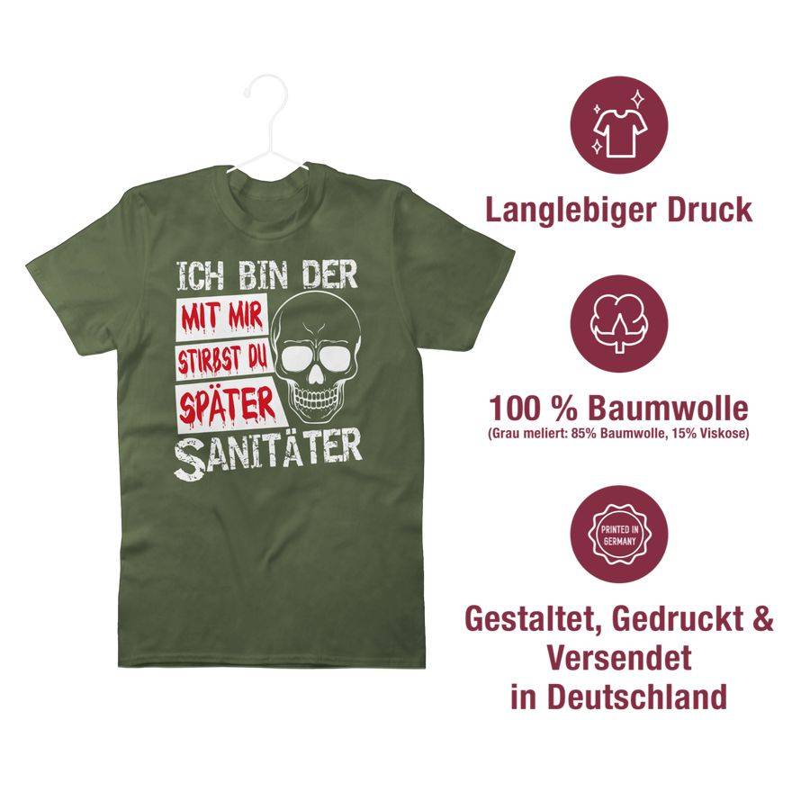 Shirtracer Mit Mir Stirbst Du Später Sanitäter - Weiß: Tshirt Gym Bag Shirtracer