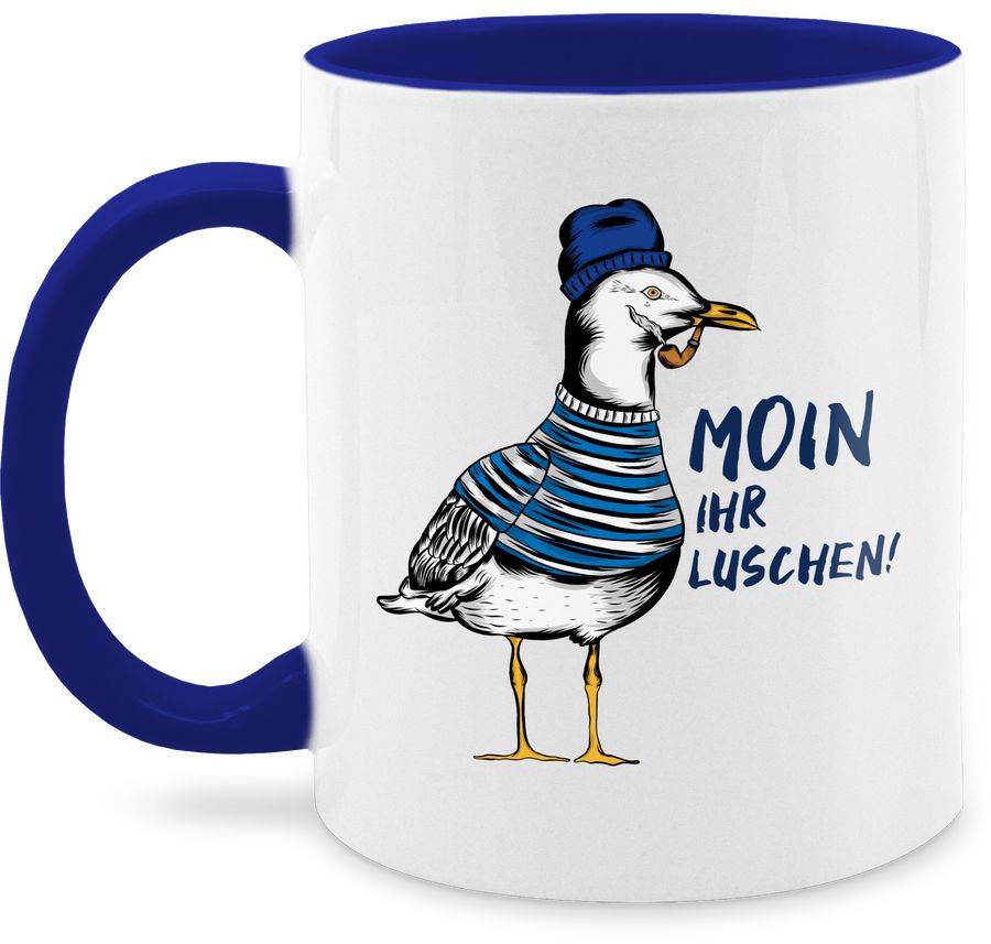 Shirtracer Moin ihr Luschen - Coole Möwe - Schwarz: Tshirt Rucksack Shirtracer