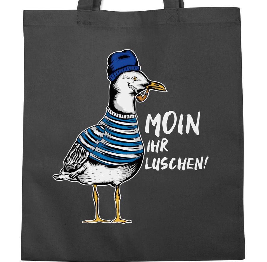Shirtracer Moin Ihr Luschen - Coole Möwe - Weiß: T-Shirt Rucksack Shirtracer