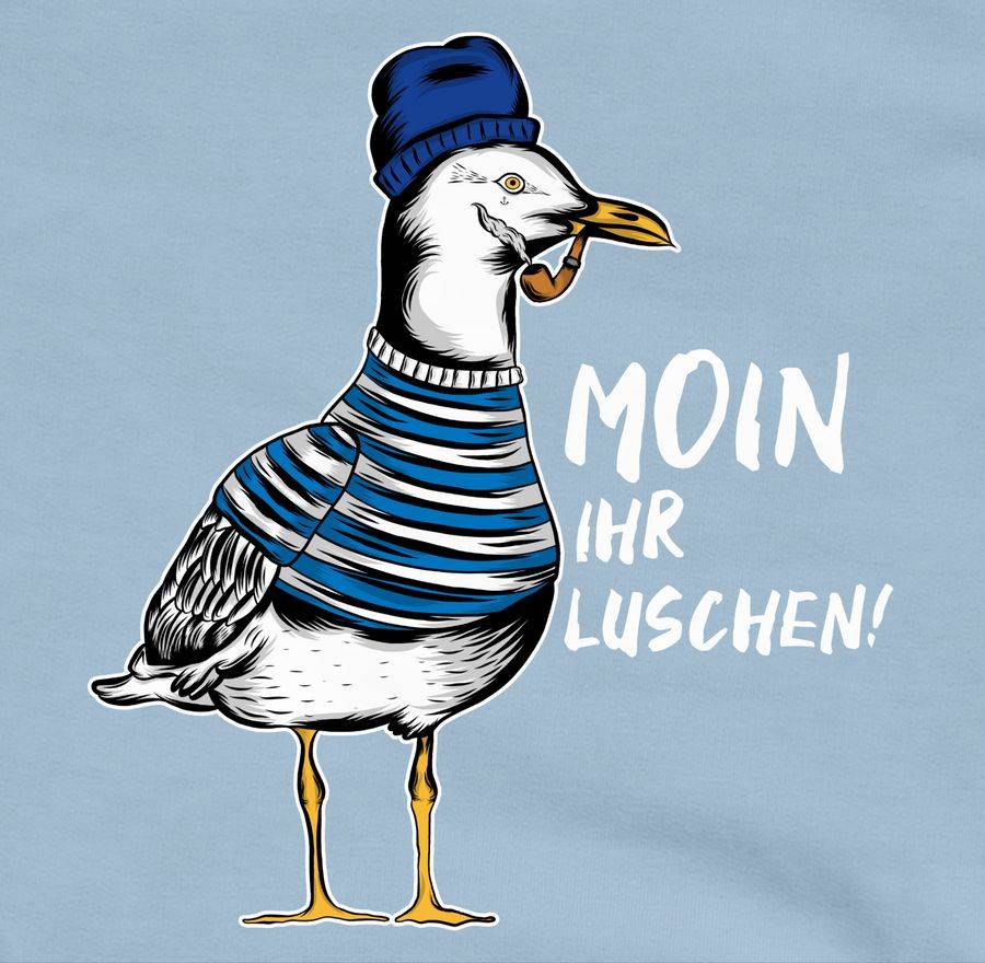 Shirtracer Moin Ihr Luschen - Coole Möwe - Weiß: T-Shirt Rucksack Shirtracer