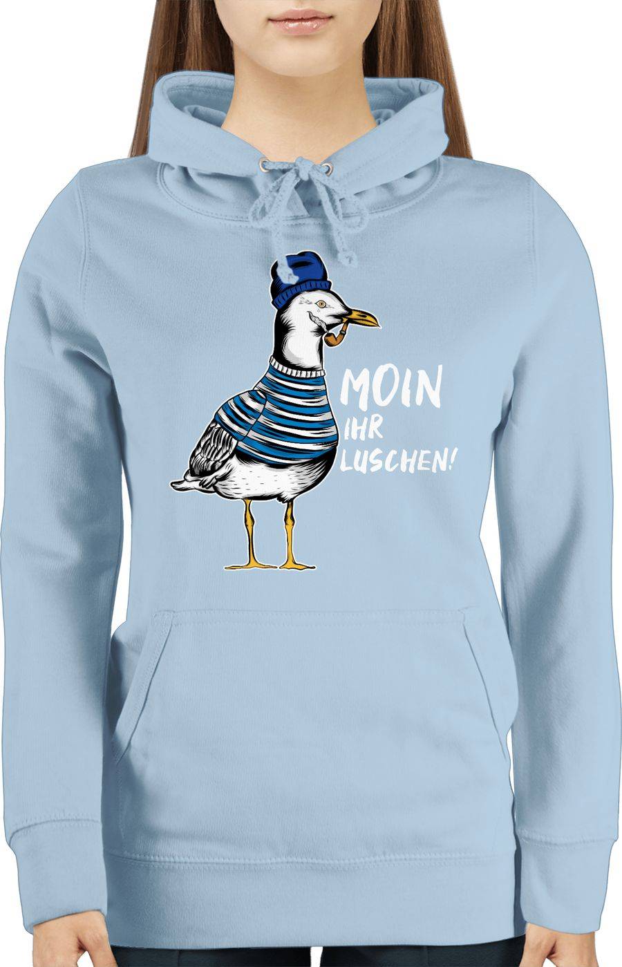 Shirtracer Moin Ihr Luschen - Coole Möwe - Weiß: T-Shirt Rucksack Shirtracer