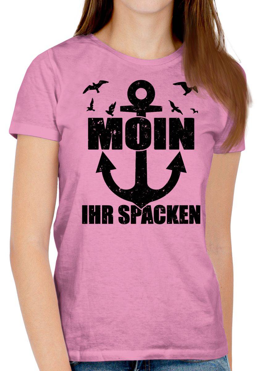 Shirtracer Moin Ihr Spacken Mit Anker - Schwarz Shirts & Mehr Shirtracer