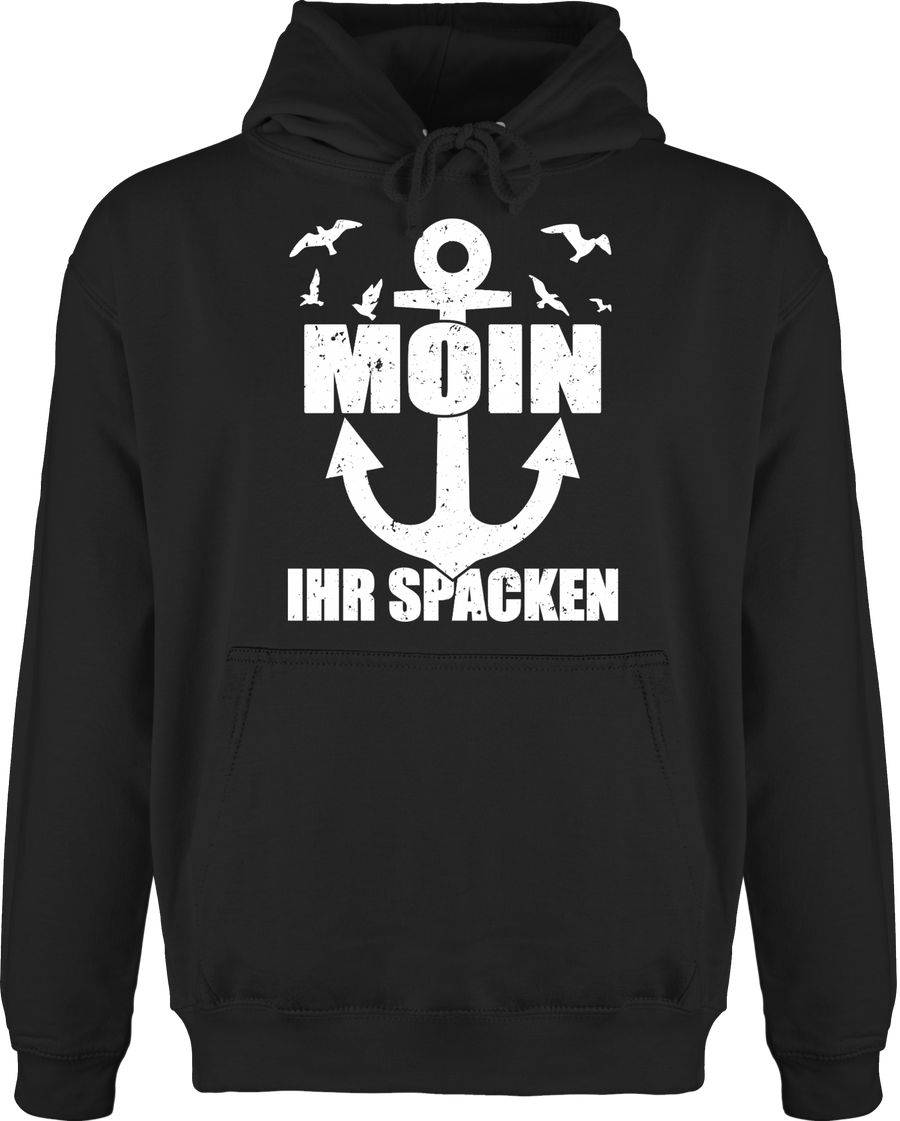 Shirtracer Moin ihr Spacken mit Anker - weiß: T-Shirt Turnbeutel Shirtracer