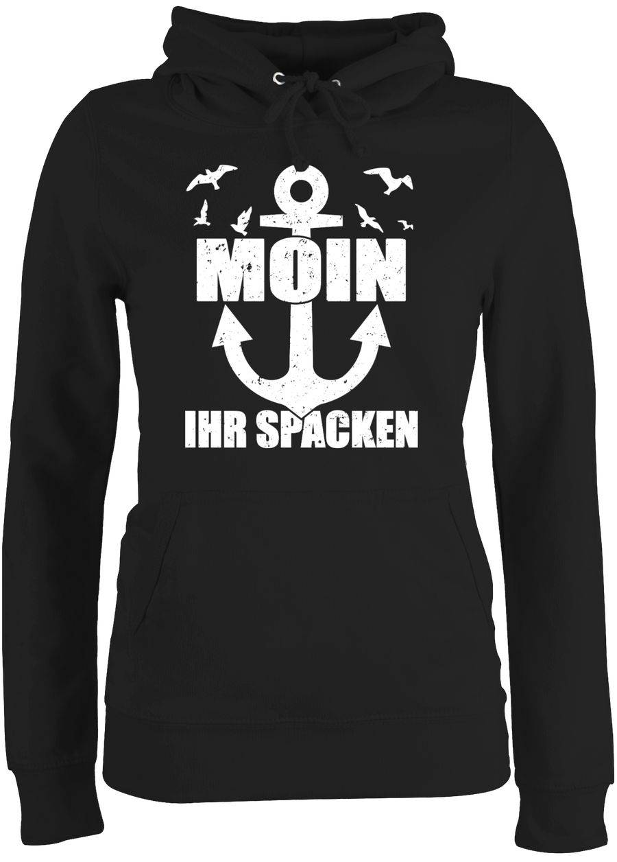 Shirtracer Moin ihr Spacken mit Anker - weiß: T-Shirt Turnbeutel Shirtracer