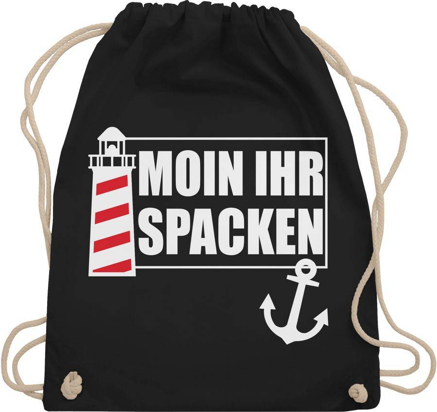 Shirtracer Moin ihr Spacken mit Leuchtturm - weiß Shirts & Mehr Shirtracer