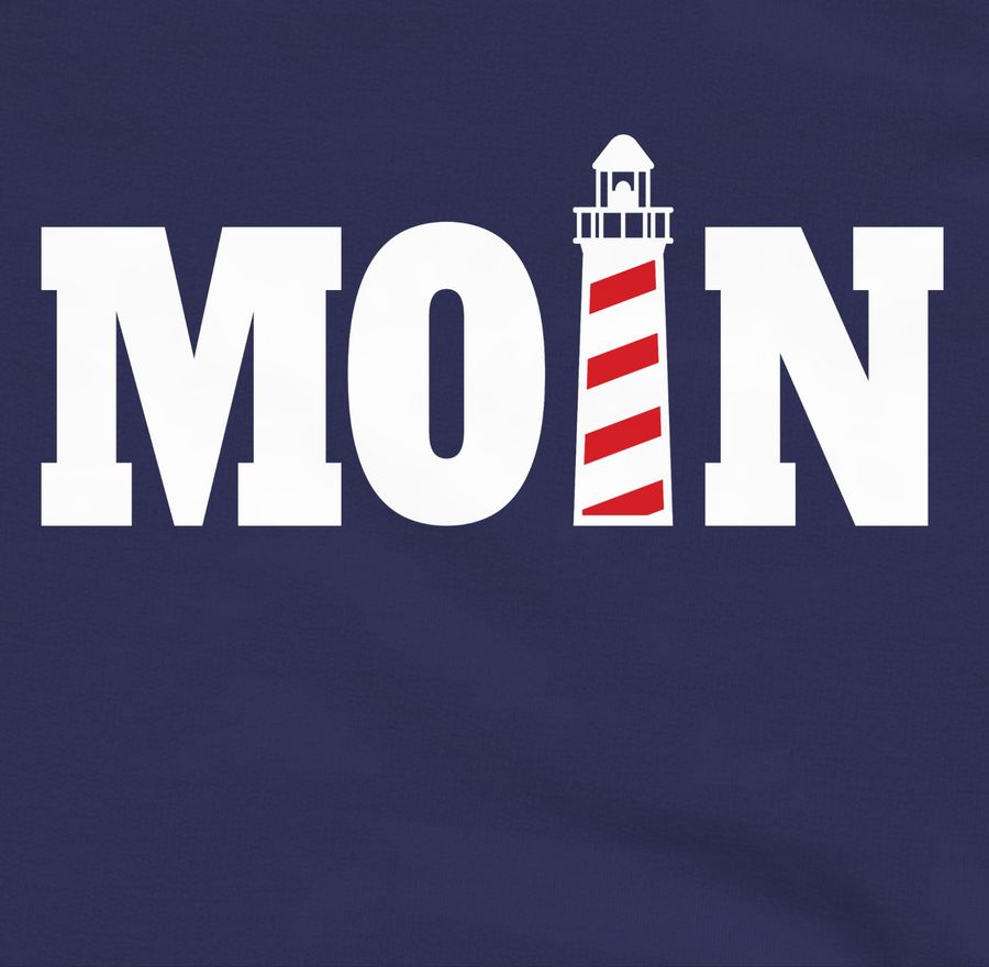 Shirtracer Moin Mit Leuchtturm - Weiß: T-Shirt Turnbeutel Shirtracer