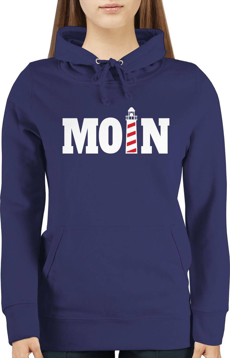 Shirtracer Moin Mit Leuchtturm - Weiß: T-Shirt Turnbeutel Shirtracer