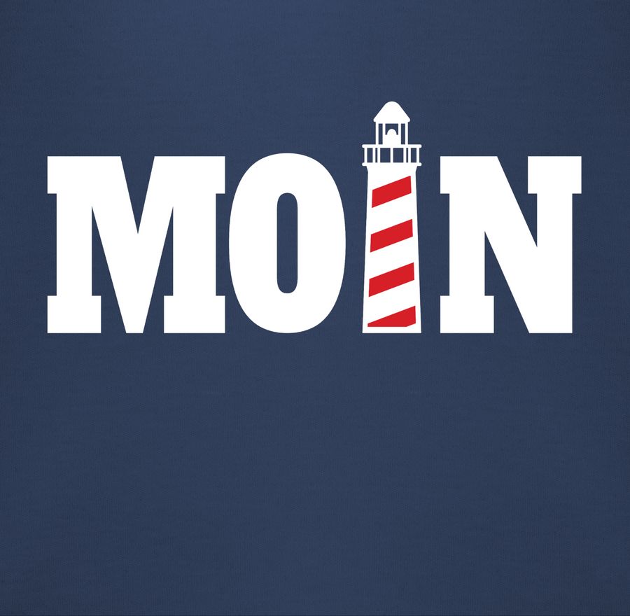 Shirtracer Moin Mit Leuchtturm - Weiß: T-Shirt Turnbeutel Shirtracer