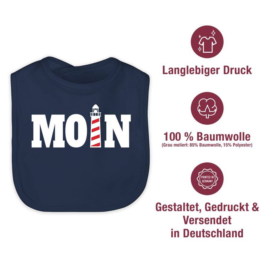 Shirtracer Moin Mit Leuchtturm - Weiß: T-Shirt Turnbeutel Shirtracer