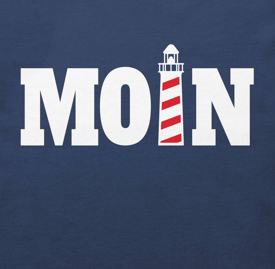 Shirtracer Moin Mit Leuchtturm - Weiß: T-Shirt Turnbeutel Shirtracer