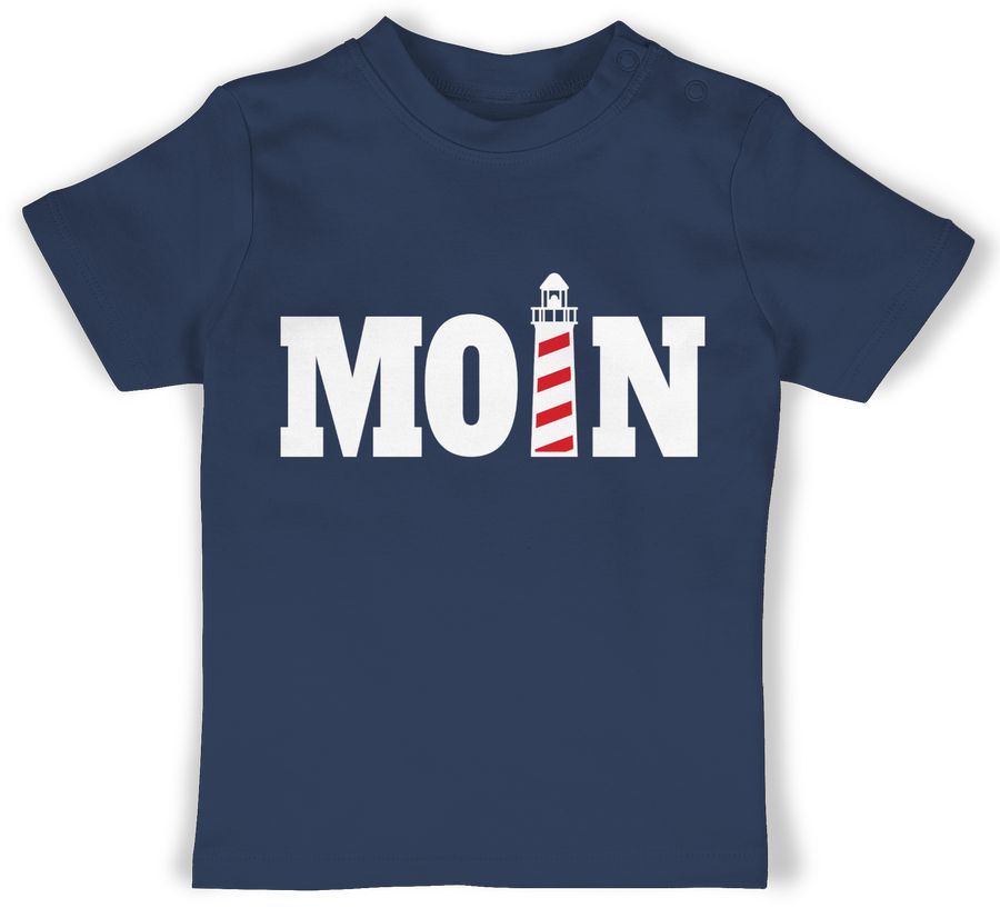 Shirtracer Moin mit Leuchtturm - weiß: T-Shirt Turnbeutel Shirtracer
