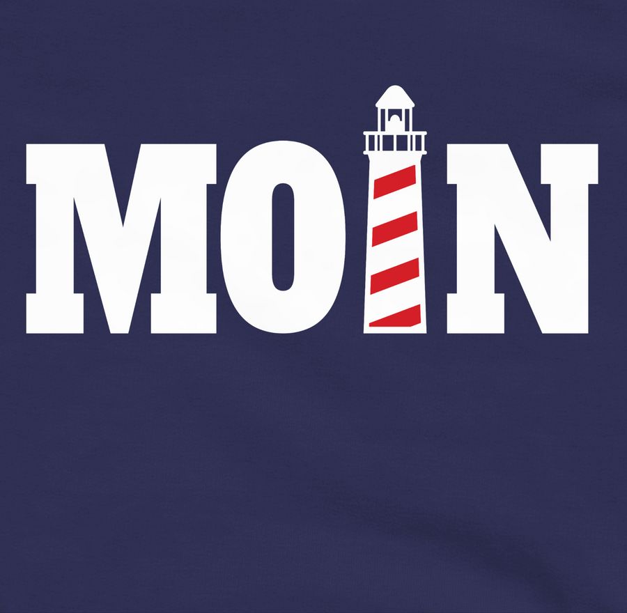 Shirtracer Moin Mit Leuchtturm - Weiß: T-Shirt Turnbeutel Shirtracer