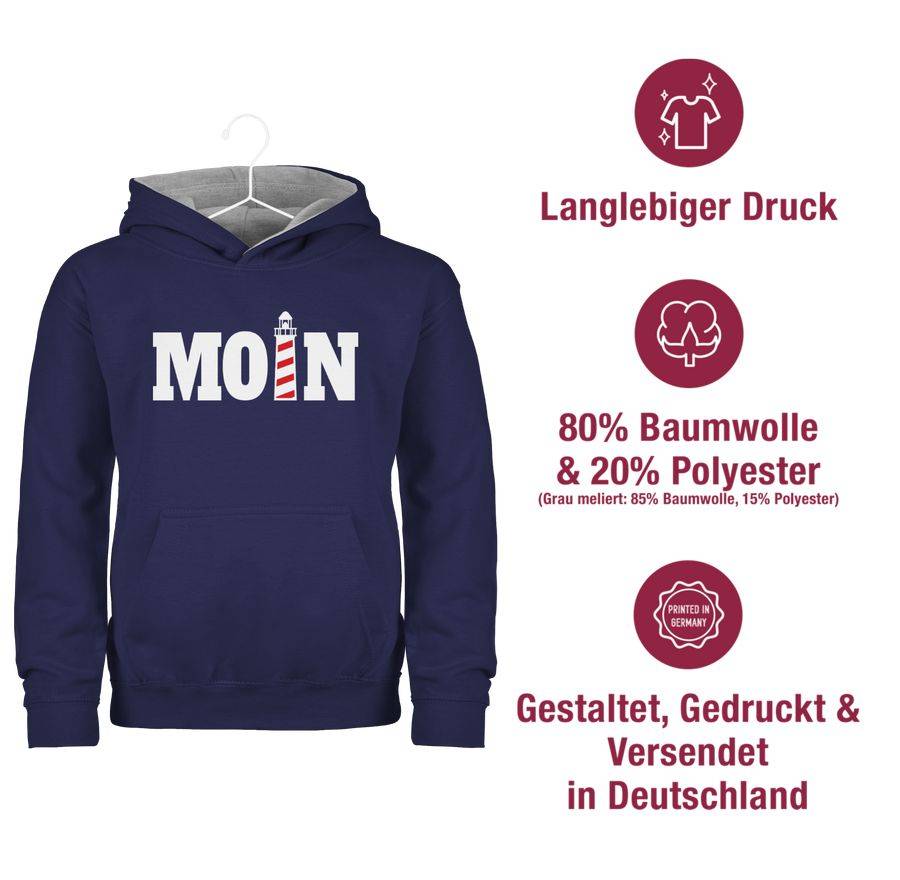 Shirtracer Moin Mit Leuchtturm - Weiß: T-Shirt Turnbeutel Shirtracer