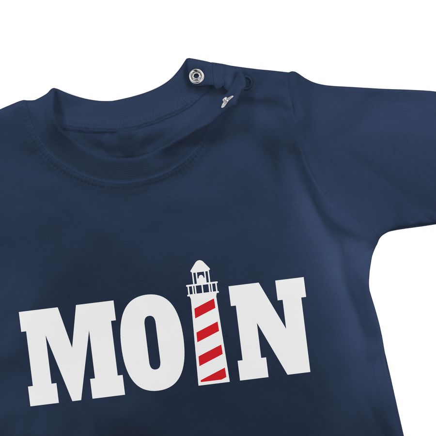 Shirtracer Moin Mit Leuchtturm - Weiß: T-Shirt Turnbeutel Shirtracer