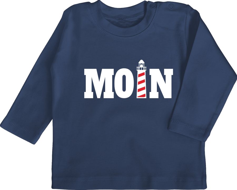 Shirtracer Moin mit Leuchtturm - weiß: T-Shirt Turnbeutel Shirtracer
