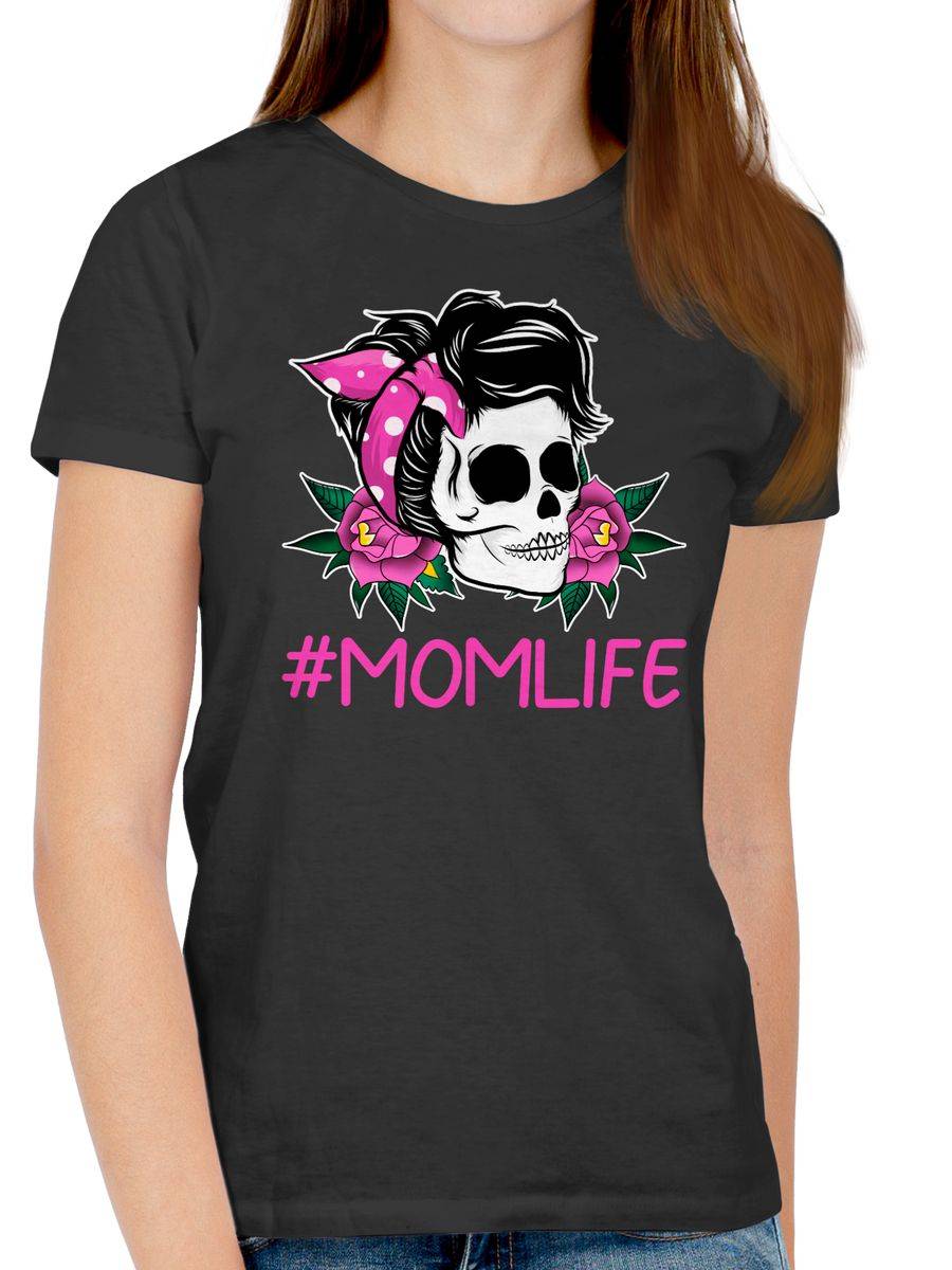 Shirtracer Momlife Rockabilly Totenkopf: Tshirt Gym Bag Shirtracer