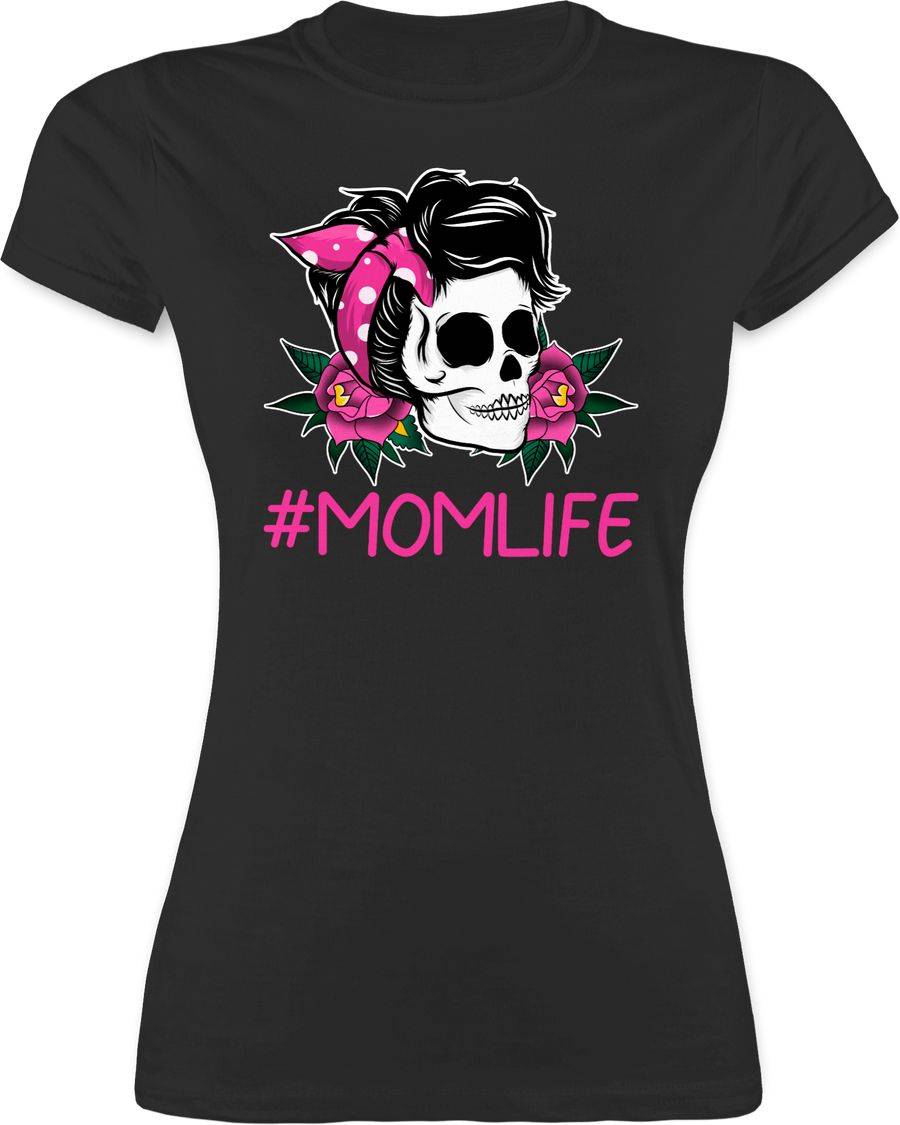 Shirtracer Momlife Rockabilly Totenkopf: Tshirt Gym Bag Shirtracer
