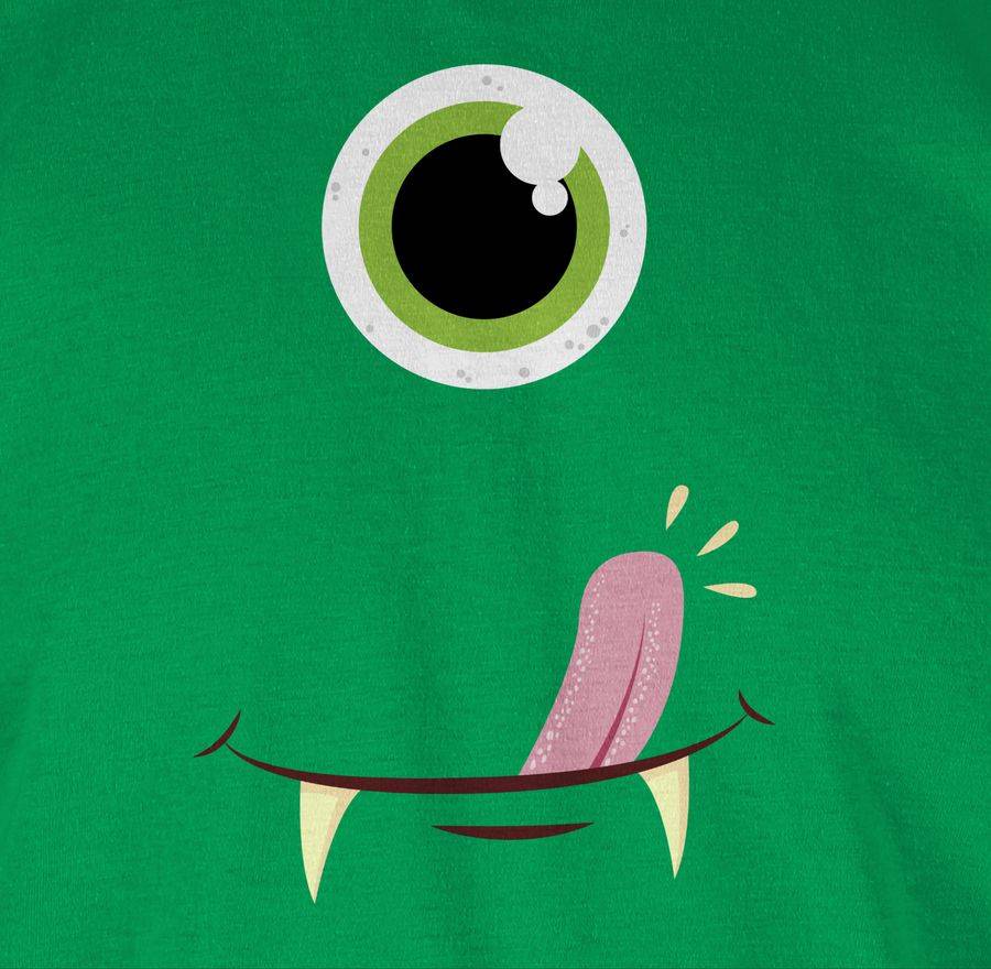 Shirtracer Monster Gesicht Kostüm: T-Shirt Turnbeutel Shirtracer