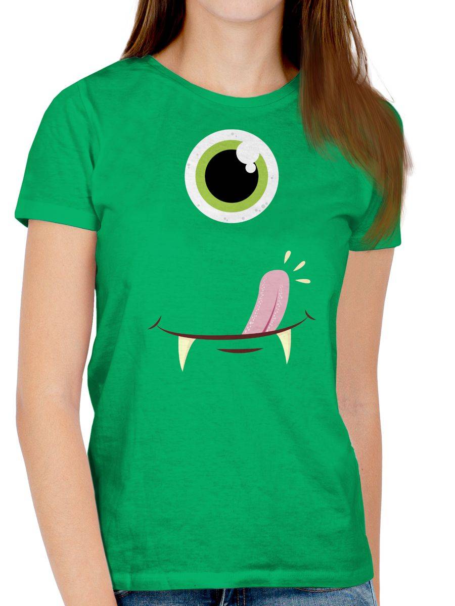 Shirtracer Monster Gesicht Kostüm: T-Shirt Turnbeutel Shirtracer