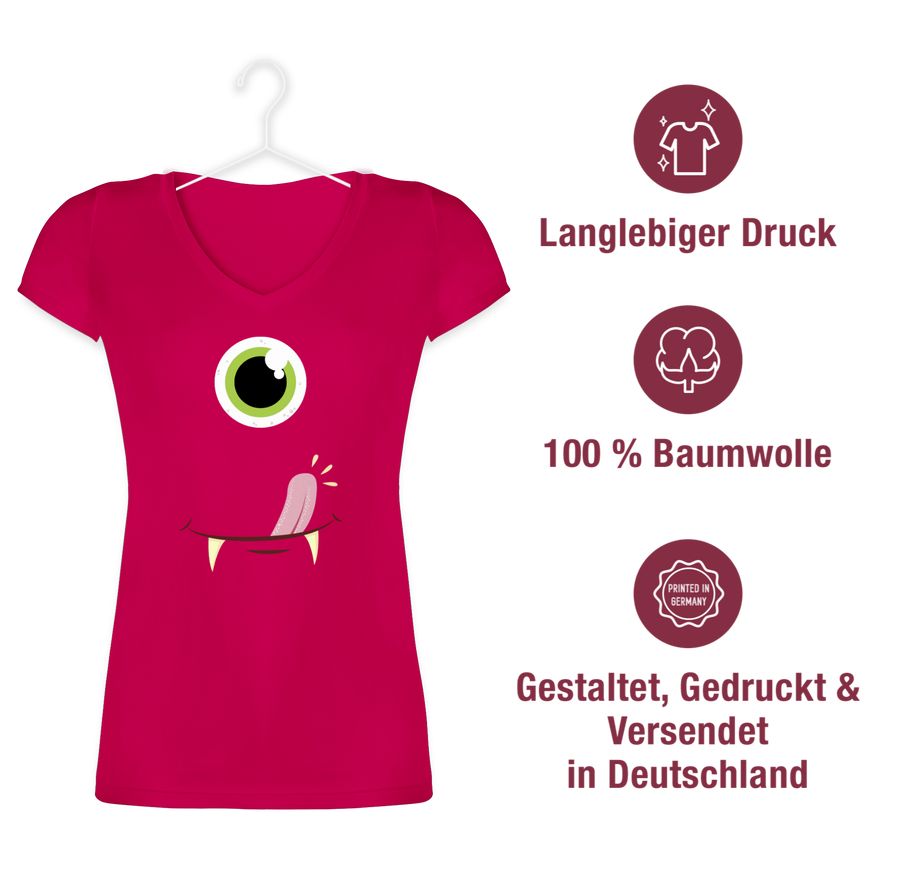 Shirtracer Monster Gesicht Kostüm: T-Shirt Turnbeutel Shirtracer