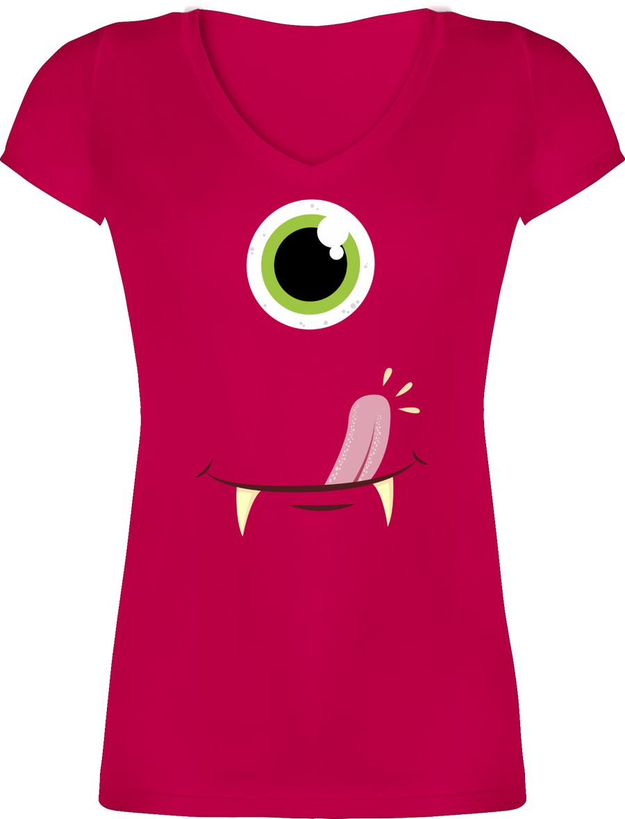 Shirtracer Monster Gesicht Kostüm: T-Shirt Turnbeutel Shirtracer