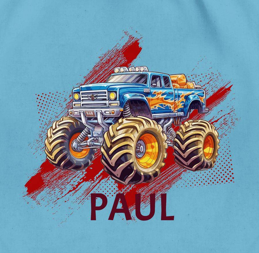 Shirtracer Monstertruck Mit Name Monster Truck Personalisiert Riesentruck Shirtracer
