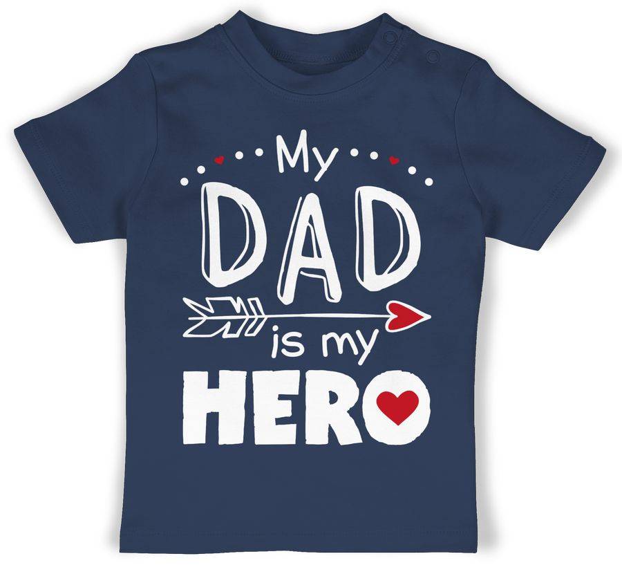 Shirtracer My Dad is my Hero Herzen weiß Shirts & Mehr Shirtracer