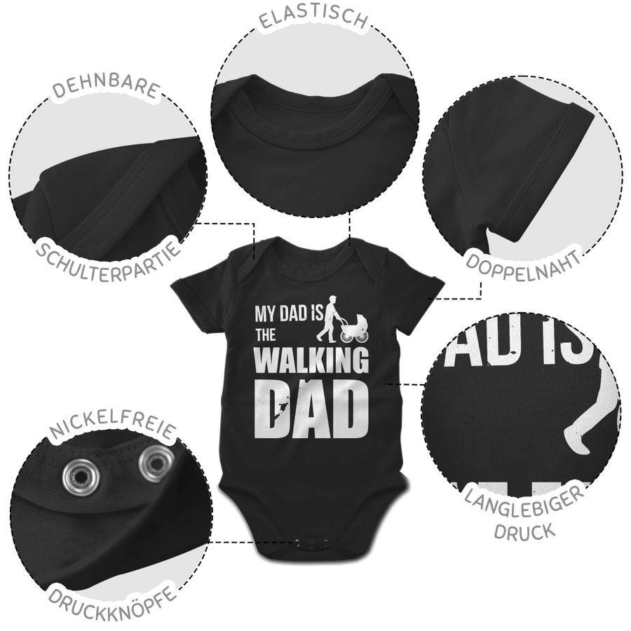 Shirtracer My Dad Is The Walking Dad Weiß: T-Shirt Turnbeutel Shirtracer