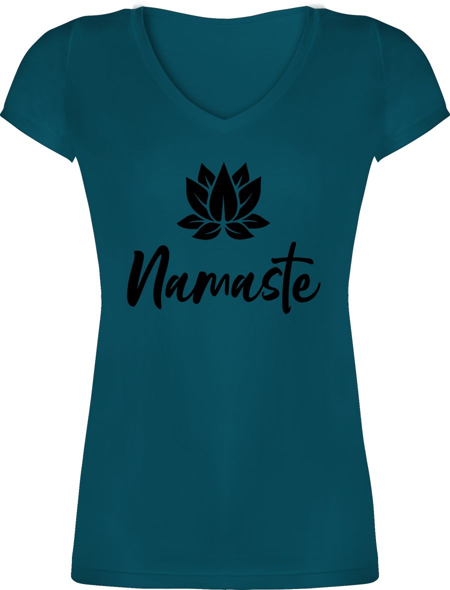 Shirtracer Namaste mit Lotusblüte schwarz: T-Shirt Gym Bag Shirtracer