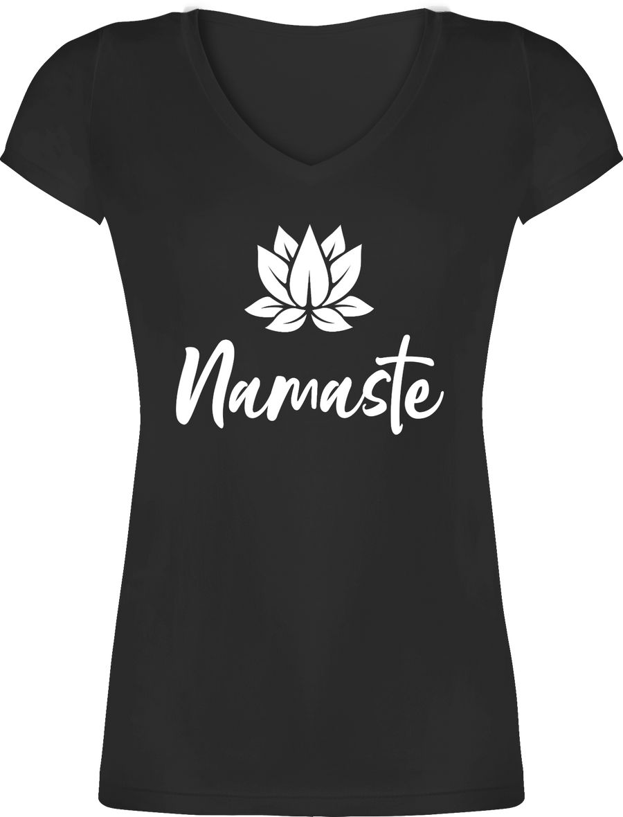 Shirtracer Namaste mit Lotusblüte weiß: Tshirt Gym Bag Shirtracer