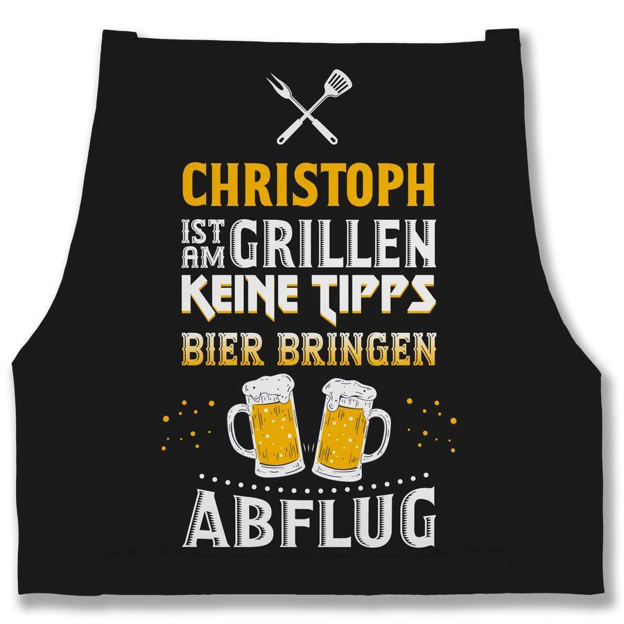 Shirtracer Name ist am grillen keine Tipps Bier bringen Abflug - Witzig Grillen Geschenk: T Shirtracer