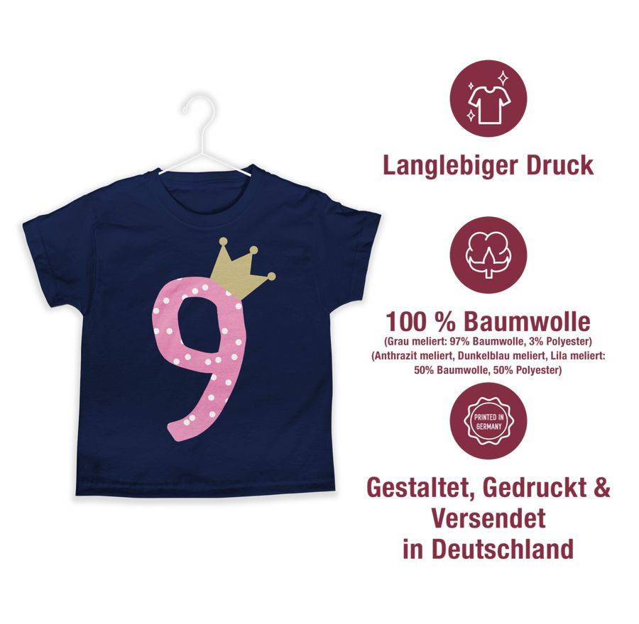 Shirtracer Neun Krone Mädchen Neunter Shirts & Mehr Shirtracer