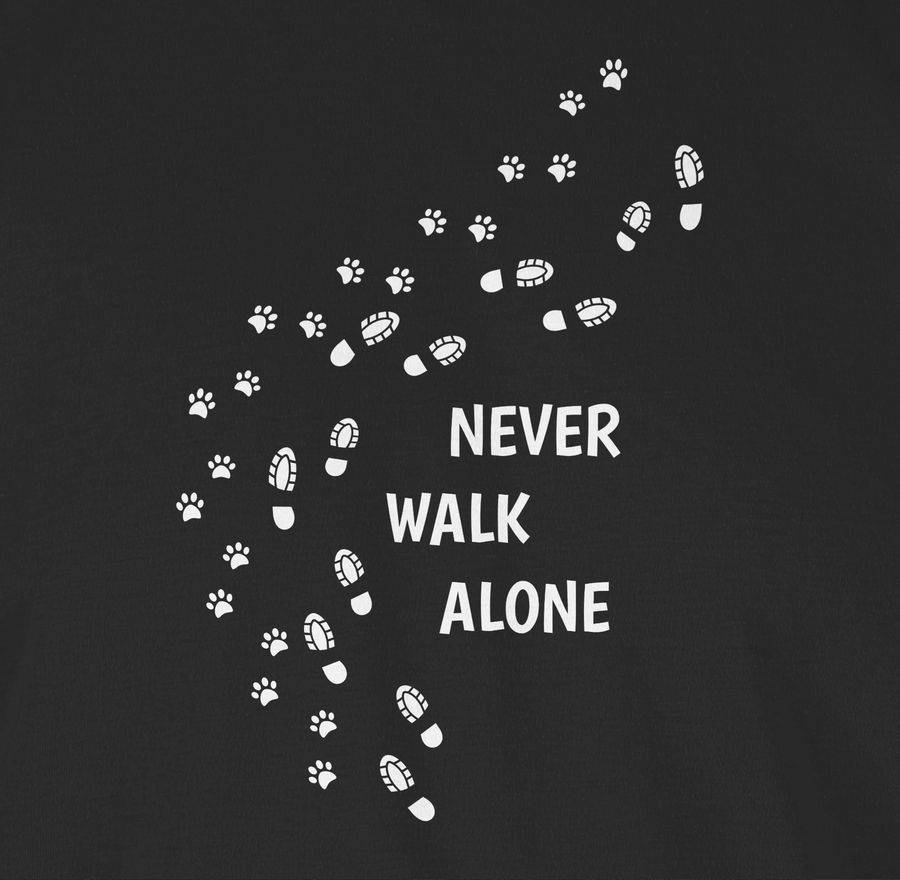 Shirtracer Never Walk Alone Pfotenabdrücke: Tshirt Turnbeutel Shirtracer