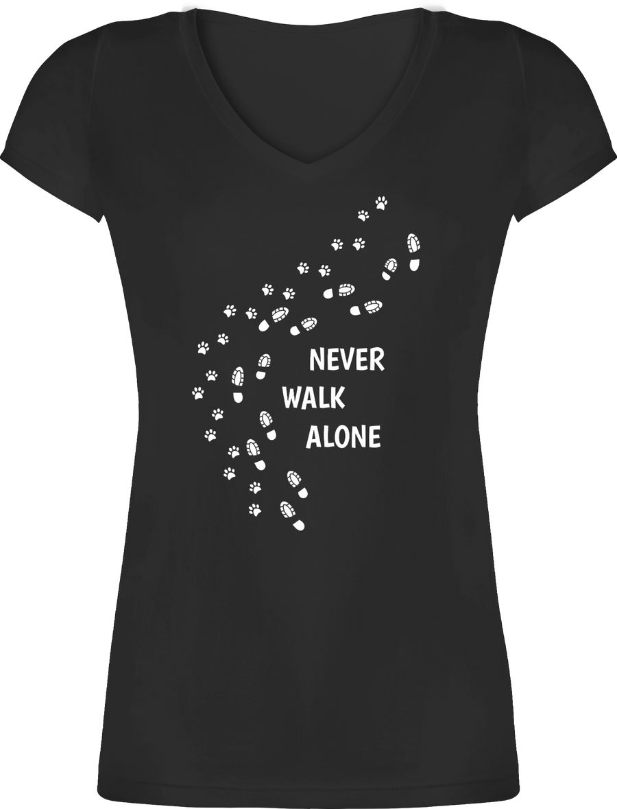 Shirtracer Never walk alone Pfotenabdrücke: Tshirt Turnbeutel Shirtracer