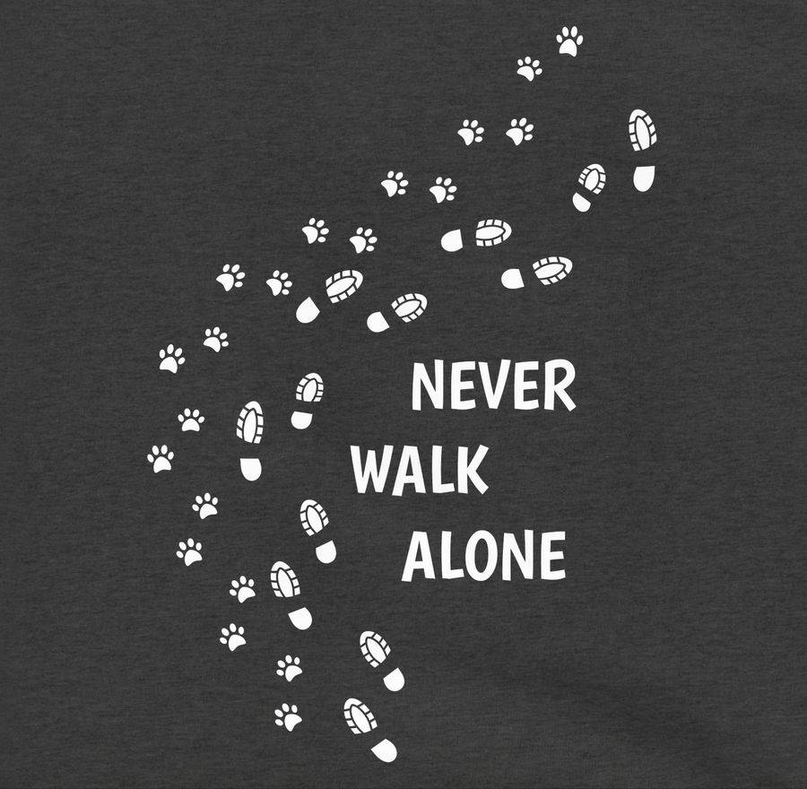 Shirtracer Never Walk Alone Pfotenabdrücke: Tshirt Turnbeutel Shirtracer