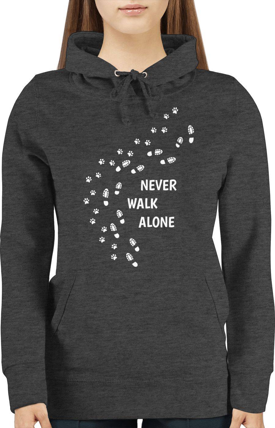 Shirtracer Never Walk Alone Pfotenabdrücke: Tshirt Turnbeutel Shirtracer