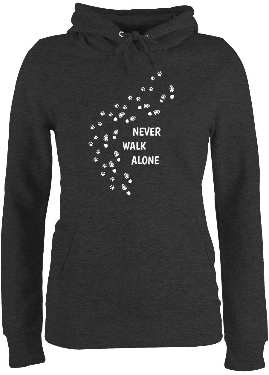 Shirtracer Never walk alone Pfotenabdrücke: Tshirt Turnbeutel Shirtracer