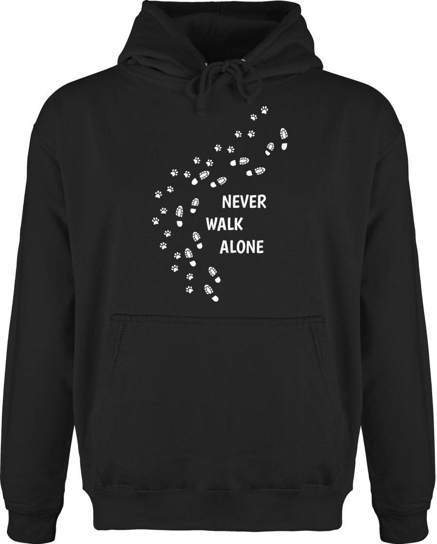 Shirtracer Never walk alone Pfotenabdrücke: Tshirt Turnbeutel Shirtracer