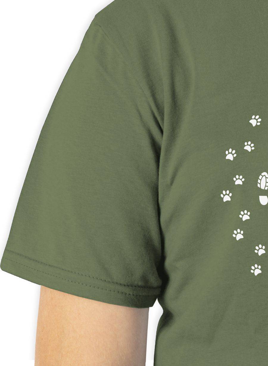 Shirtracer Never Walk Alone Pfotenabdrücke: Tshirt Turnbeutel Shirtracer