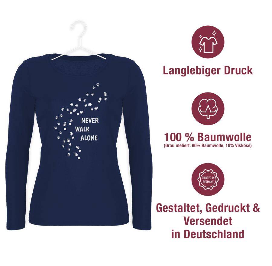 Shirtracer Never Walk Alone Pfotenabdrücke: Tshirt Turnbeutel Shirtracer