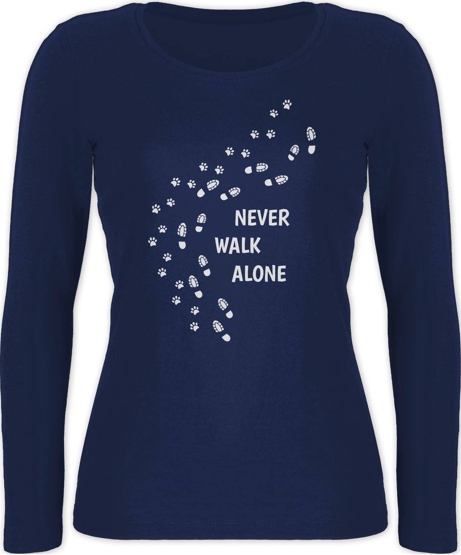 Shirtracer Never walk alone Pfotenabdrücke: Tshirt Turnbeutel Shirtracer