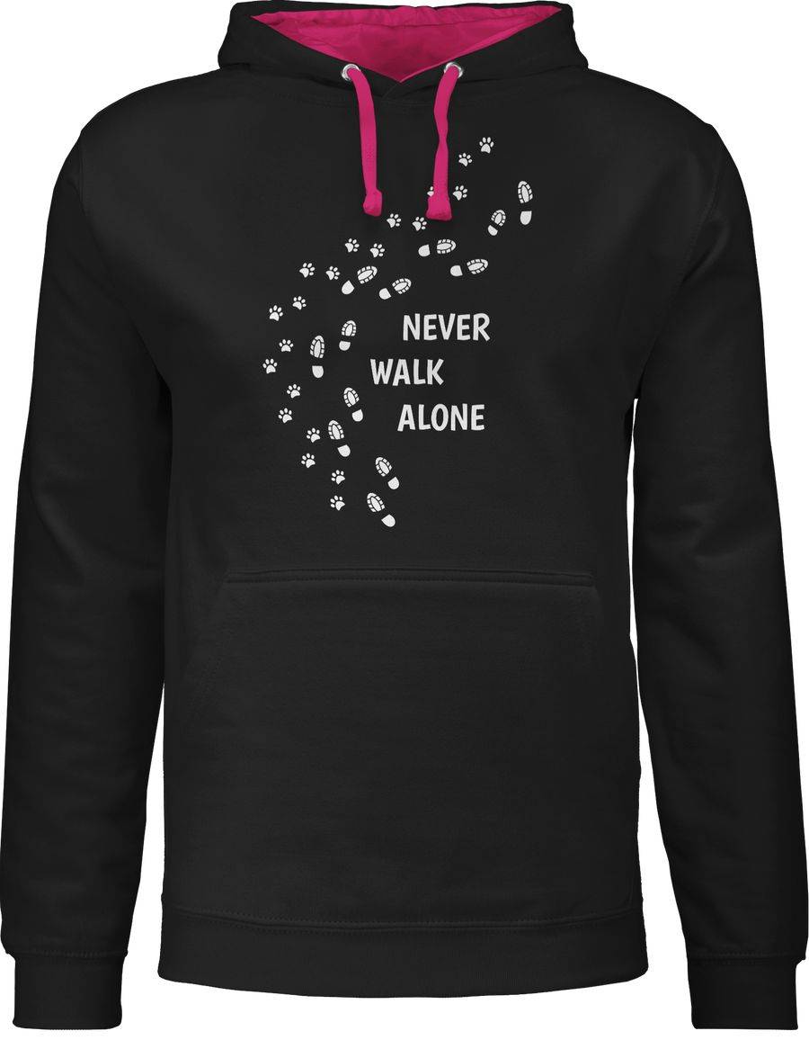 Shirtracer Never walk alone Pfotenabdrücke: Tshirt Turnbeutel Shirtracer