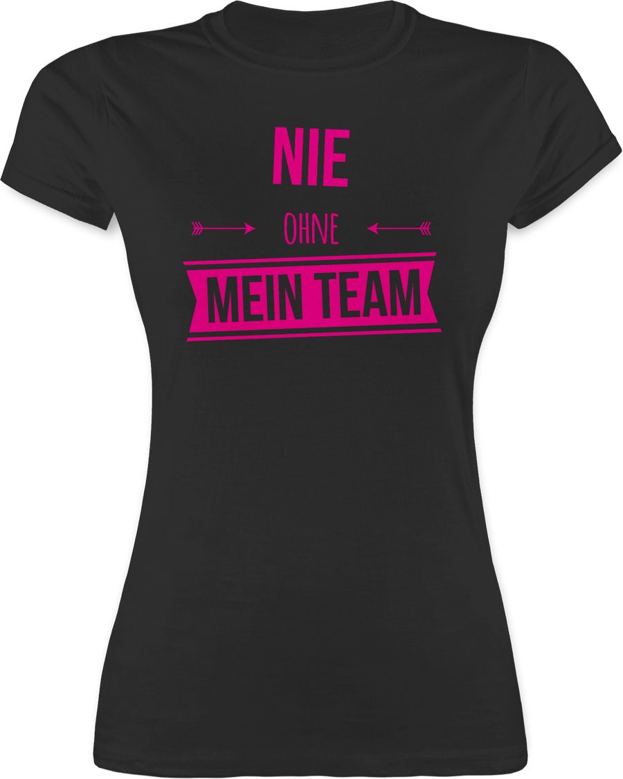 Shirtracer Nie ohne mein Team Pink: T-Shirt Turnbeutel Shirtracer