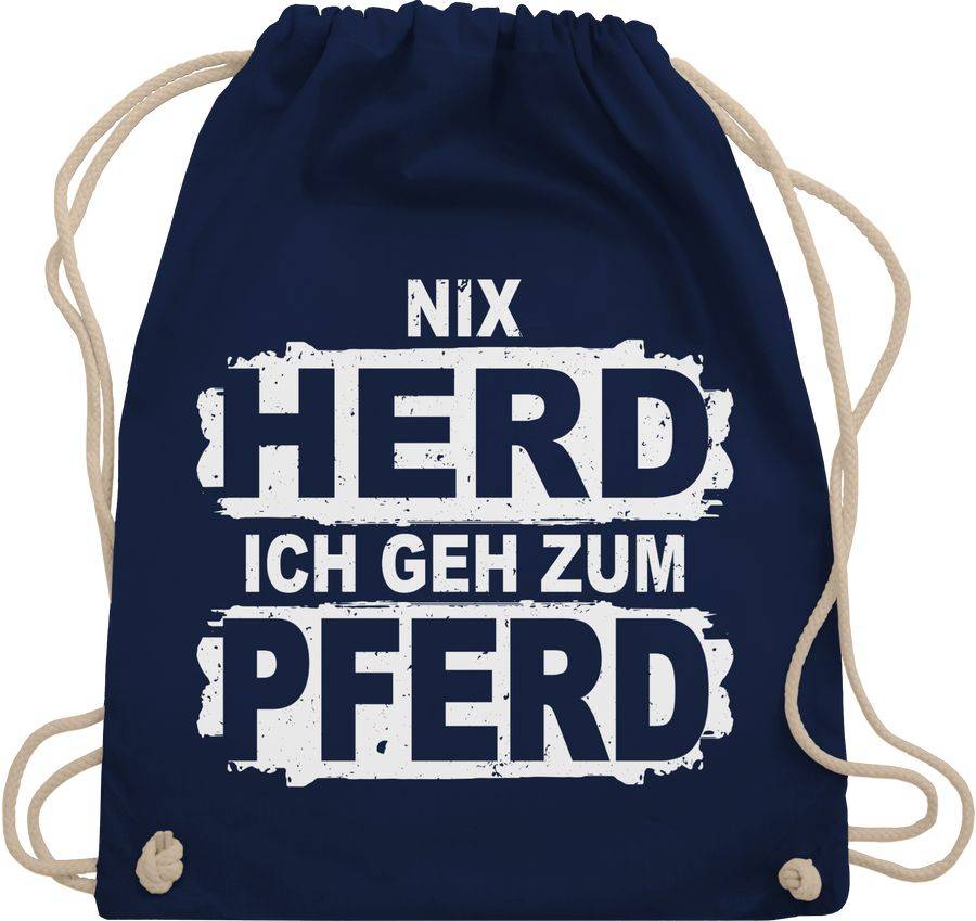 Shirtracer Nix Herd ich geh zum Pferd - weiß: Tshirt Turnbeutel Shirtracer