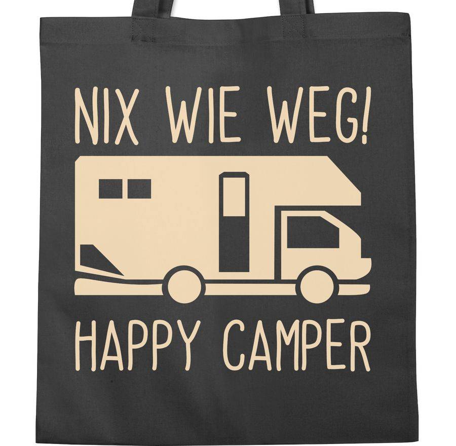 Shirtracer Nix Wie Weg - Happy Camper: T-Shirt Rucksack Shirtracer