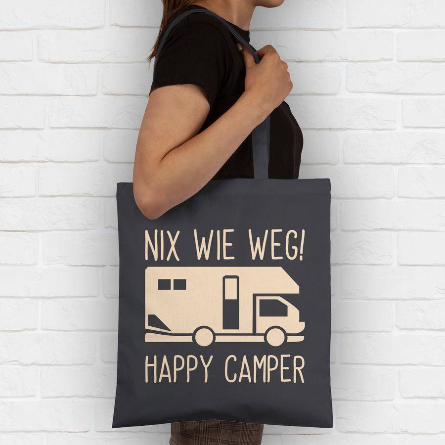 Shirtracer Nix Wie Weg - Happy Camper: T-Shirt Rucksack Shirtracer