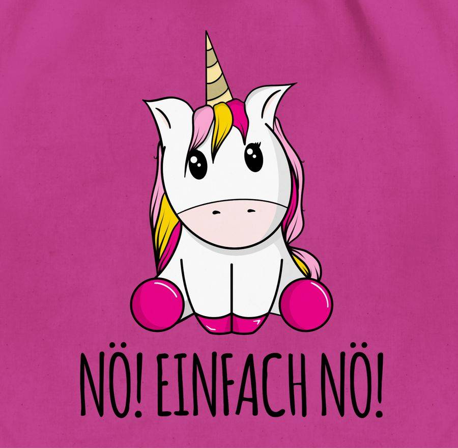 Shirtracer Nö! Einfach Nö! Einhorn Schwarz: Tshirt Rucksack Shirtracer