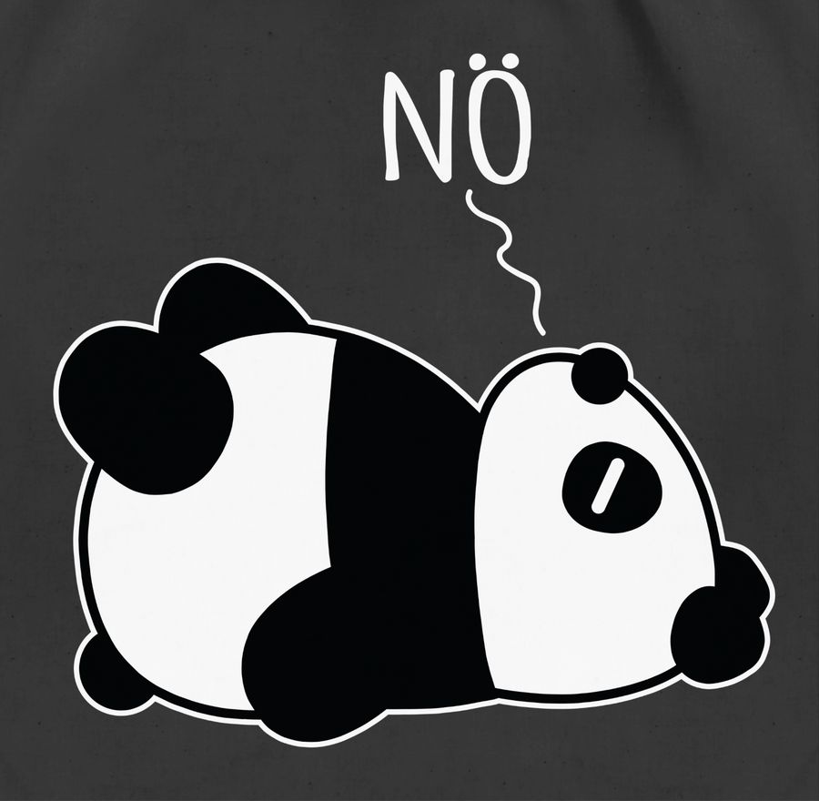 Shirtracer Nö - Panda - Weiß: T-Shirt Turnbeutel Shirtracer